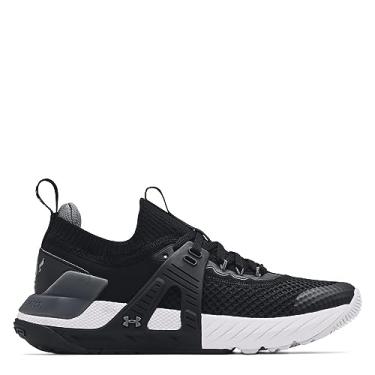 Imagem de Under Armour Tênis de treinamento infantil infantil UA Project Rock 4, Preto/Branco 001, 4.5 Big Kid