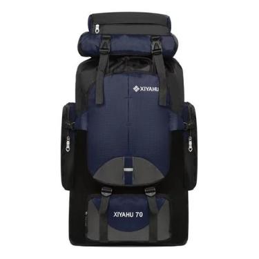 Imagem de Mochila Cargueira Camping Travessia Trilha Impermeável 80l, Azul, Escu