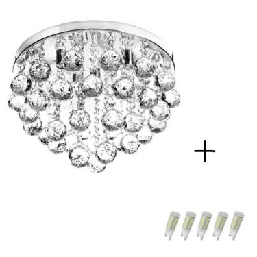 Imagem de Lustre Cristal Legitimo Red.Classic Round 32X25 + Lamp 3000 - MARRYLUZ