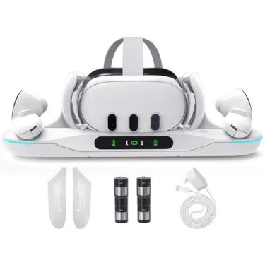 Imagem de Base de Carregamento Lampelc para Meta Quest 3 com 2 Baterias