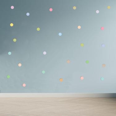 Imagem de Adesivo Decoração Circulos Bolinhas Tons Pastéis 154 Un