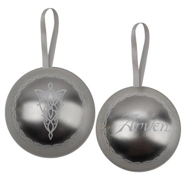 Imagem de Cinereplicas O Senhor dos Anéis - Cápsula de Natal de Lata - Colar Evenstar - 9 cm de diâmetro - Licença Oficial, lata