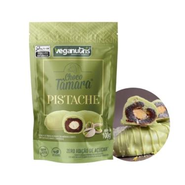 Imagem de BOMBOM VEGANO DE TÂMARA SABOR PISTACHE COM CHOCOLATE BRANCO CHOCOTÂMARA VEGANUTRIS 100G
