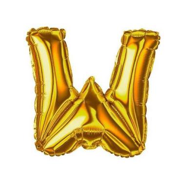 Imagem de Bexiga Balão Metalizado 16 Polegadas 40cm Dourado Letra W - PB Festas