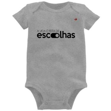 Imagem de Body Bebê A vida é feita de escolhas - Foca na Moda, Cinza, G