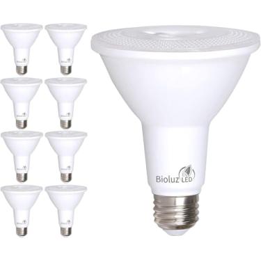Imagem de Bioluz LED Pacote Com 8 Lâmpadas Led Par30 Holofote Interno/Externo Alto Cri 75W Equivalente Usando 11W Regulável 3000K Branco Suave 850 Lúmens Ul Listado Fcc Roas Compatível Com Iluminação De Alta