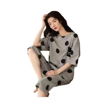 Imagem de Conjunto de Pijamas Femininos Plus Size - Manga Curta - Estilo Coreano