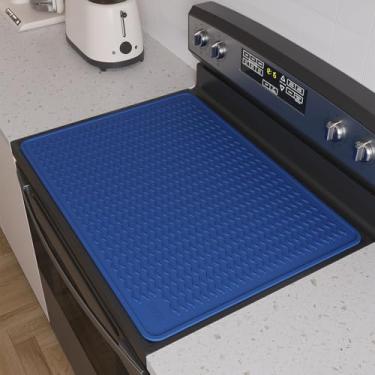 Imagem de XiFEO Capas de fogão para fogão elétrico, protetor de tampa superior de fogão de vidro de silicone de grau alimentício, protetor de fogão de indução espessa, tapete de cobertura de fogão de cerâmica