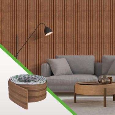 Imagem de Painel Ripado Laminado De Eva Autocolante Meu Rodapé - Rolo de 10m Cor Bronze