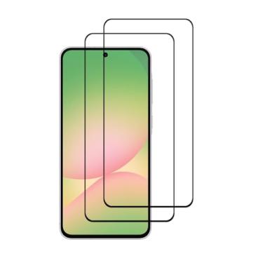 Imagem de UPONEW Pacote com 2 para Samsung Galaxy A56 5G 2025 preto cobertura total película protetora de tela de vidro temperado