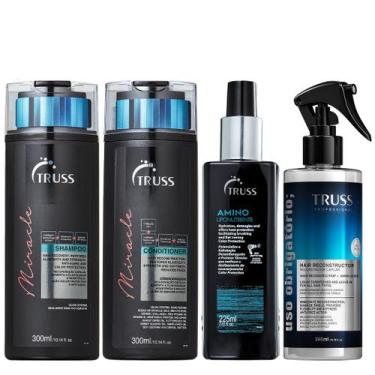 Imagem de Truss Miracle Kit Shampoo Condicionador Amino e Uso Obrigatório Recons
