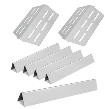Imagem de Leship Peças de reposição para churrasqueira Weber Genesis 300 Series E310 E320 E330 EP310 EP320 EP330 S310 S330 (controle frontal), barras aromatizantes de 44,5 cm e defletores de calor substituem para Weber 7620 7622