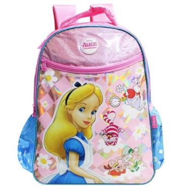 Imagem de Mochila Alice No País Das Maravilhas De Alças Escolar Infantil Meninas