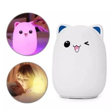 Imagem de Luminária De Silicone Panda Fofo Noturna Sensor De Toque Recarregável 