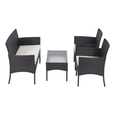 Imagem de Conjunto Jardim Rattan 4 Peca Poltrona Dupla, Poltrona, Mesa