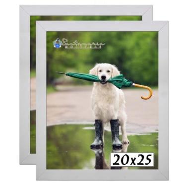 Imagem de Kit 2 Porta Retrato Molduras 20x25 Branco - Santamaria Molduras