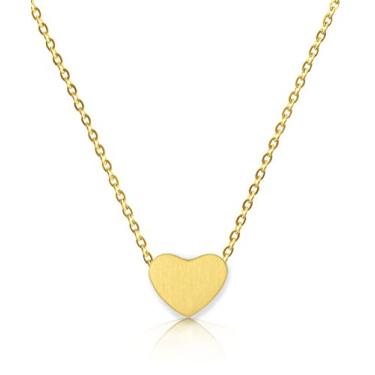 Imagem de Altitude Boutique Colar de coração feminino ouro rosa 18 quilates ou placa de prata gargantilha ou colar longo amizade delicado feminino ajustável 38,1 cm 40,6 cm 43,2 cm 45,7 cm, Aço inoxidável