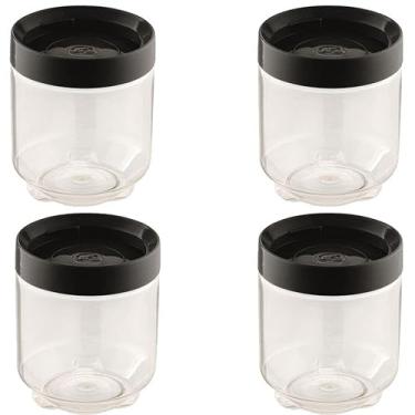 Imagem de 4 Pote Organizador Conecta Multiuso Empilhável 600ML Preto