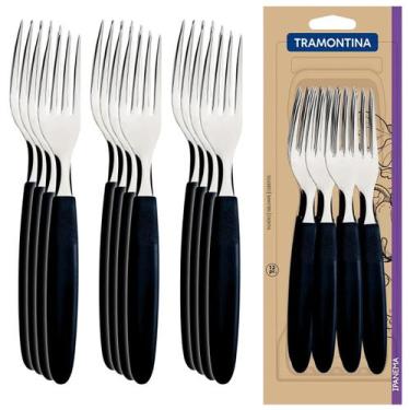 Imagem de Kit Conjunto 12 Garfos De Mesa Ipanema Talheres Tramontina Com Dentes 