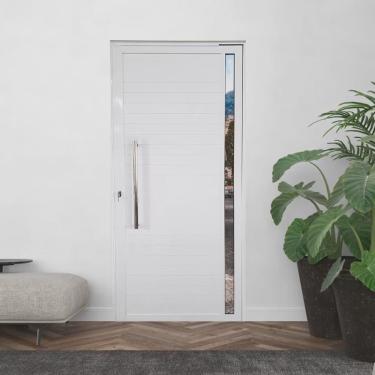 Imagem de Porta Pivotante de Alumínio 210 x 120cm com Puxador e Vidro Veneza Esquadrias Bergamo