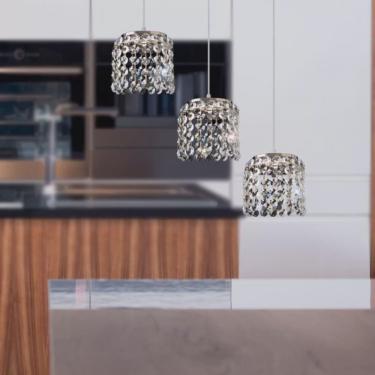 Imagem de Pendente Cristal Redondo 12x42x10cm 3 Luzes G9 Milano GPMI001103PDV2 Bronzearte