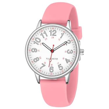 Imagem de TWOPTION Relógio de enfermeira à prova d'água para profissionais médicos, mulheres que amamentam homens, horário militar 12/24 horas, relógio analógico com luminosidade de amamentação de segunda mão