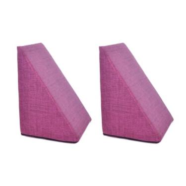 Imagem de 2 Almofada Travesseiros Triangular Encosto Apoio Costas Repouso Leitura Anatômico 36x58x34(Pink,Único)