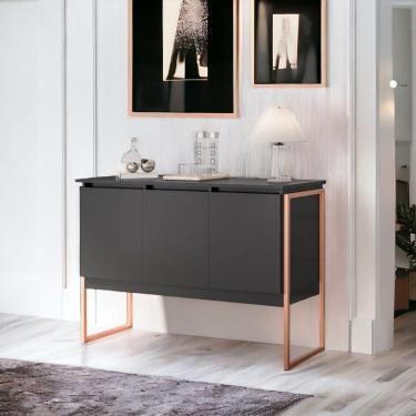 Imagem de Balcão Buffet Bolzano Preto Cobre