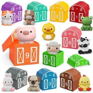 Imagem de Brinquedo didático AuroTops Farm Animal Finger Puppets de 1 a 3 anos
