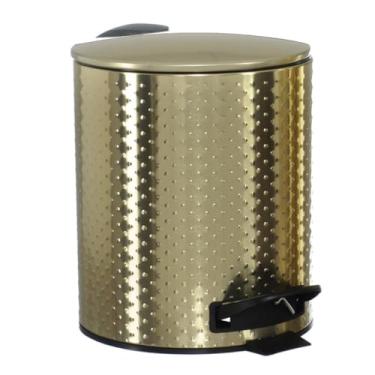 Imagem de Lixeira 5 Litros Dourada Gold Luxo Cesto Banheiro Escritório