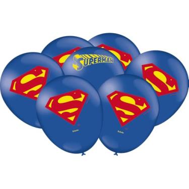 Imagem de Balão Importado Especial Látex 9" Festcolor Superman Geek 1X25
