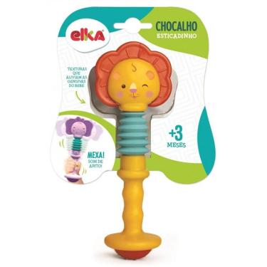 Imagem de Chocalho E Mordedor Esticadinho Leãozinho Elka Brinquedos