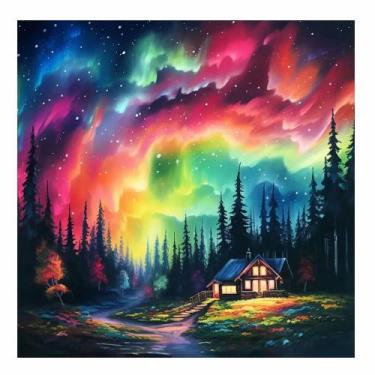 Imagem de Artesanato Pintura Diamante Diy 30x30 - AURORA BOREAL II - PPSHOP