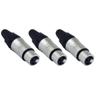 Imagem de Kit 3 conectores datalink xlr femea linha dlk 3 polos