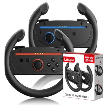 Imagem de Lmcpa Steering Wheels for Nintendo Switch 2 (2025), Racing Wheels for NS2 Mario Kart World/ 8 Deluxe with Anti-Slip Grip & Plug-and-Play, Universal Wheel Accessories for Switch New Gen (2x Black)