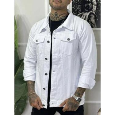Imagem de Jaqueta Homem Jeans Masculina Casual Branca - NS NANDA STORE, GG