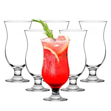 Imagem de binsakao Conjunto de copos Hurricane de 170 a 400 ml Pina Colada – Copos transparentes de tulipa para sucos, cerveja encorpada, bebidas tropicais, água, bebidas