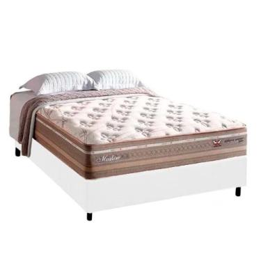 Imagem de Cama Box Casal com Colchão Herval Moskow Molas Maxspring 138x188x73cm 