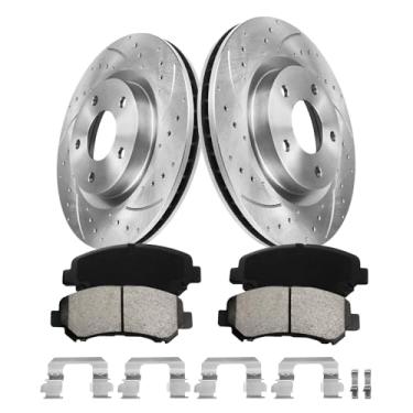 Imagem de funire Kit De Freio Dianteiro, Discos E Pastilhas Compatíveis Com Nissan Rogue 2008-2013 Select 2014-2015 | Reposição Automotivo 295,8 Mm (11,6 Pol.) 31512 D1338-8449 Dianteiros