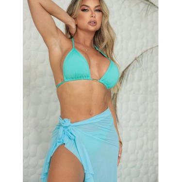 Imagem de Saída de Praia Saia Babado Caimento Leve e Delicado Linha Luxo - Meu B