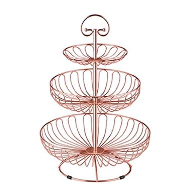 Imagem de Cesta de Piquenique Prato de Frutas Sala de Estar Mesa de Café Estilo Europeu Casa Cesto de Frutas Criativas Modernas Multicamadas Frutas Secas Prato de Semente de Melão Prato de Doces (Cor: Branco