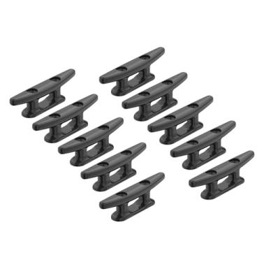 Imagem de SEAFLO Chuteira para barco de 7,6 cm preta Nylon Dock Cleat Kayak Cleat (7,6 cm, pacote com 10)