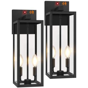 Imagem de Luzes de parede externas BeSlowe Motion Sensor de 46 cm, pacote com 2 
