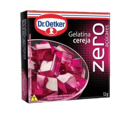 Imagem de Kit c/ 12 Gelatina Zero Cereja Oetker 12g - Dr Oetker