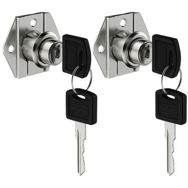 Imagem de Kit Duas Fechadura Tranca Gaveta Móveis Chave 22mm Soprano