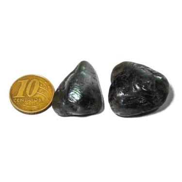 Imagem de 02 Labradorita ou Spectrolite Rolado Pedra 30 a 45mm Tipo A - Cristais