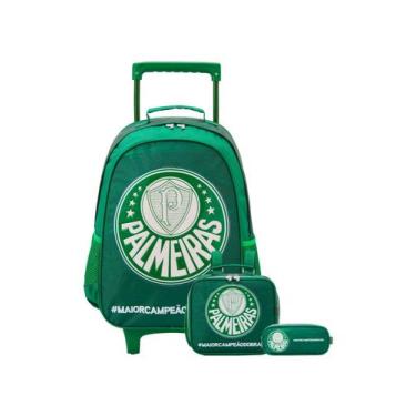 Imagem de Kit Escolar Mochila De Rodinha+ Lancheira+ Estojo Palmeiras - Xeryus