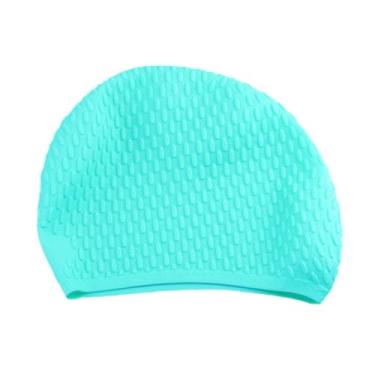 Imagem de YIJU Bapa de natação de silicone Tampa de natação pura de cor não deslizante tranças confortáveis ​​tranças modernas portáteis para meninos meninos surf de, Azul