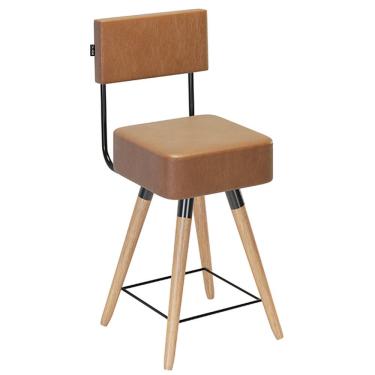 Imagem de Banqueta Cadeira 73cm Com Encosto Amarula - Desk Design