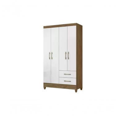 Imagem de Guarda Roupa Solteiro 4 Portas 2 Gavetas ChileBranco